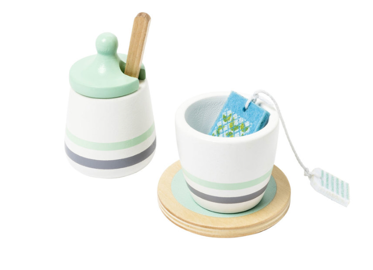 Service à thé en bois