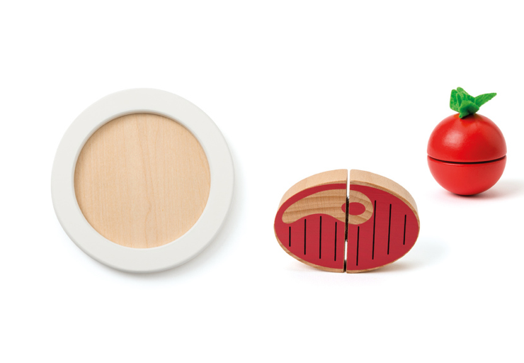 Set de déjeuner en bois à découper