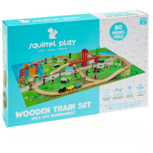 Squirrel Play - Train en Bois 80 Pièces