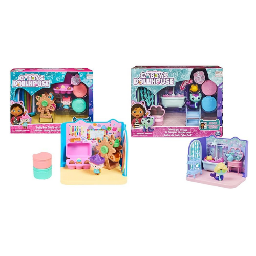 Gabby's Dollhouse Gabby et la Maison Magique - Gabby Dollhouse - Playset La Salle De Bain Marine & Gabby et la Maison Magique Playset Deluxe Atelier Bébé Boîte