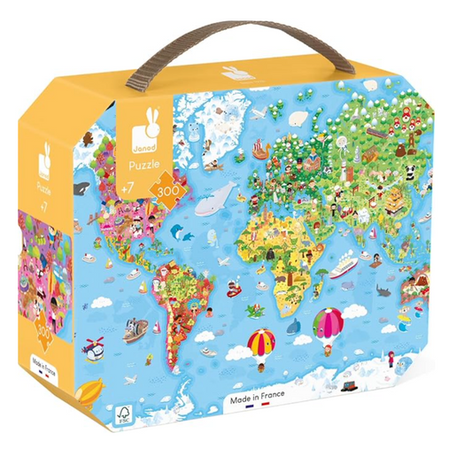 JANOD Puzzle Carte du monde 300 pièces